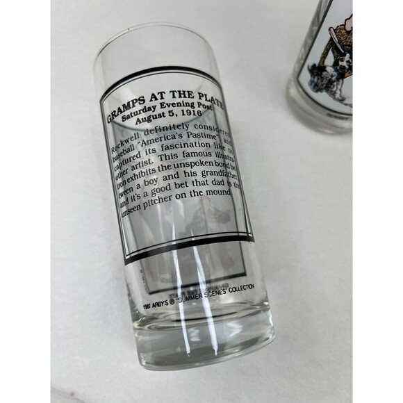 Arby's Summer Scenes Collection Saturday Evening Post Drinking Glass Set 1987 - Picture 4 of 11